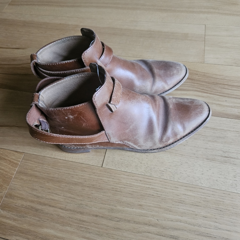 Womens Brown Leather Ankle Boots